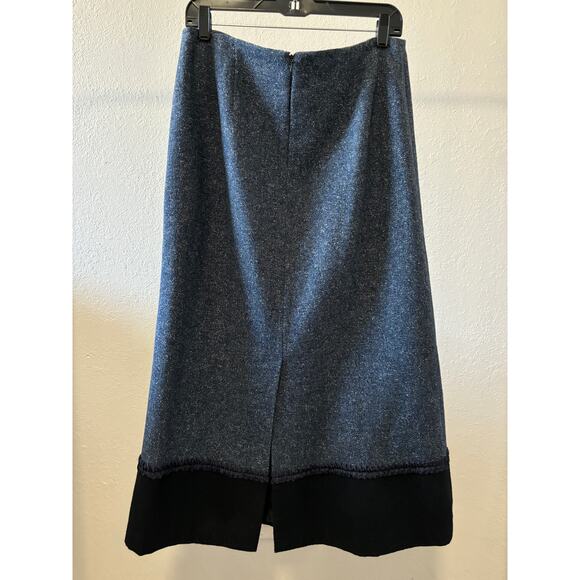 Bonnie & Norma Vintage Y2K Midi Skirt Wool Silk Blend A-Line Grey Office Career - Picture 4 of 6